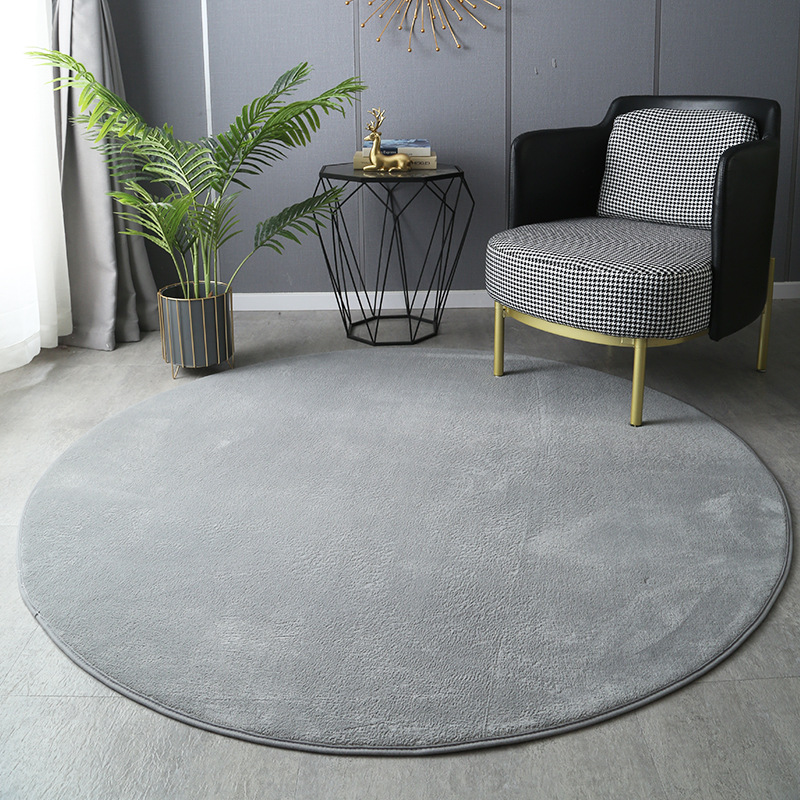 Outdoor Daybed Furniture - Alfombra redonda gruesa de terciopelo Coral,