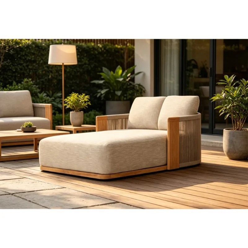 Tumbona de teca para patio, ca - Outdoor Daybed Furniture reseña y precio