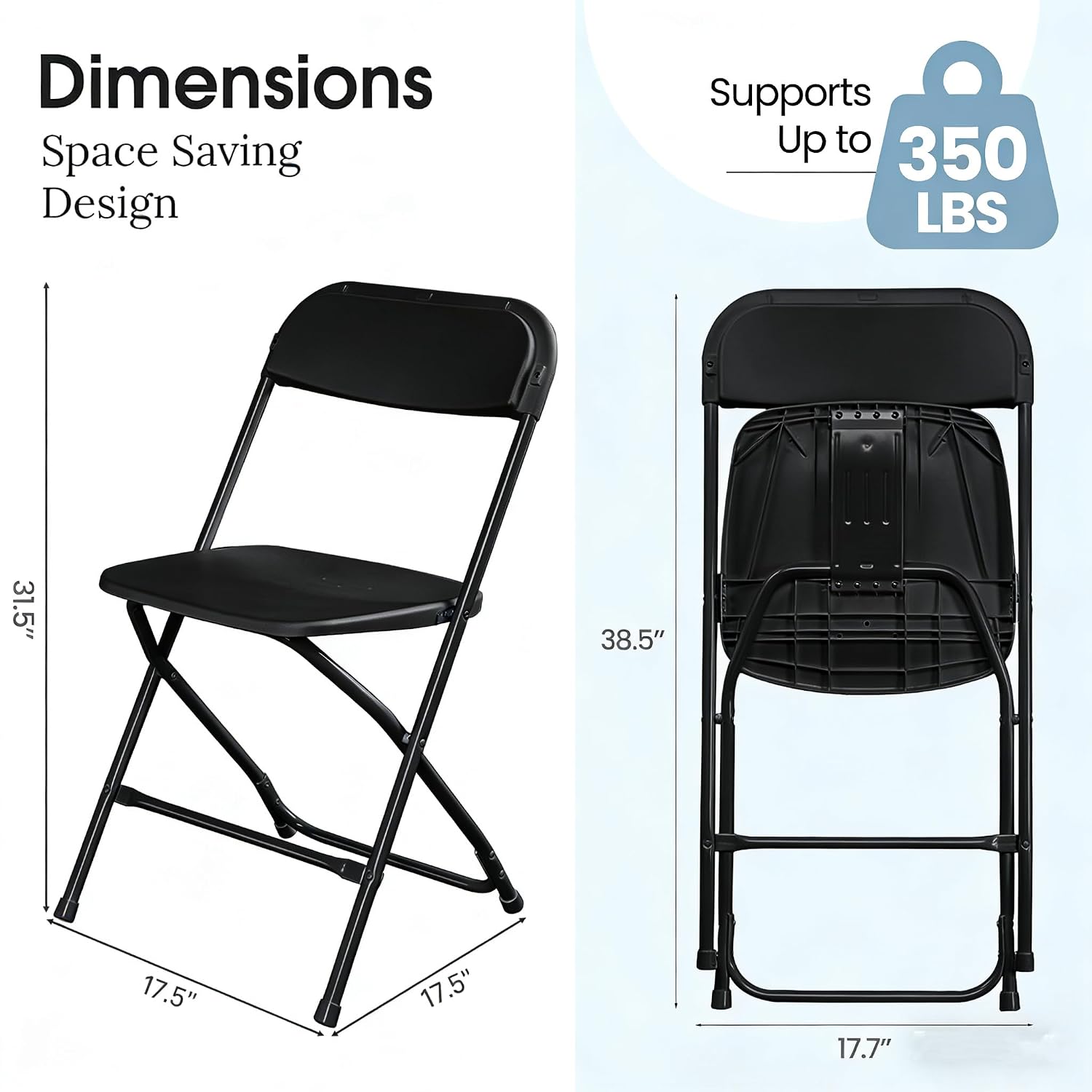 Silla Plegable Negra con Marco - Outdoor Furniture Metal Chairs reseña y precio